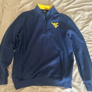 Navy Quarter-Zip Pullover with Yellow Logo